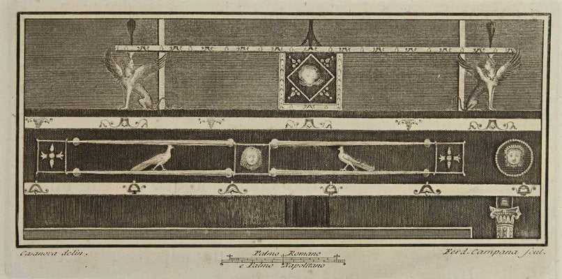 Ferdinando Campana, Ornamental Pompeian Style, Etching, 18th Century-ZCI-1760589