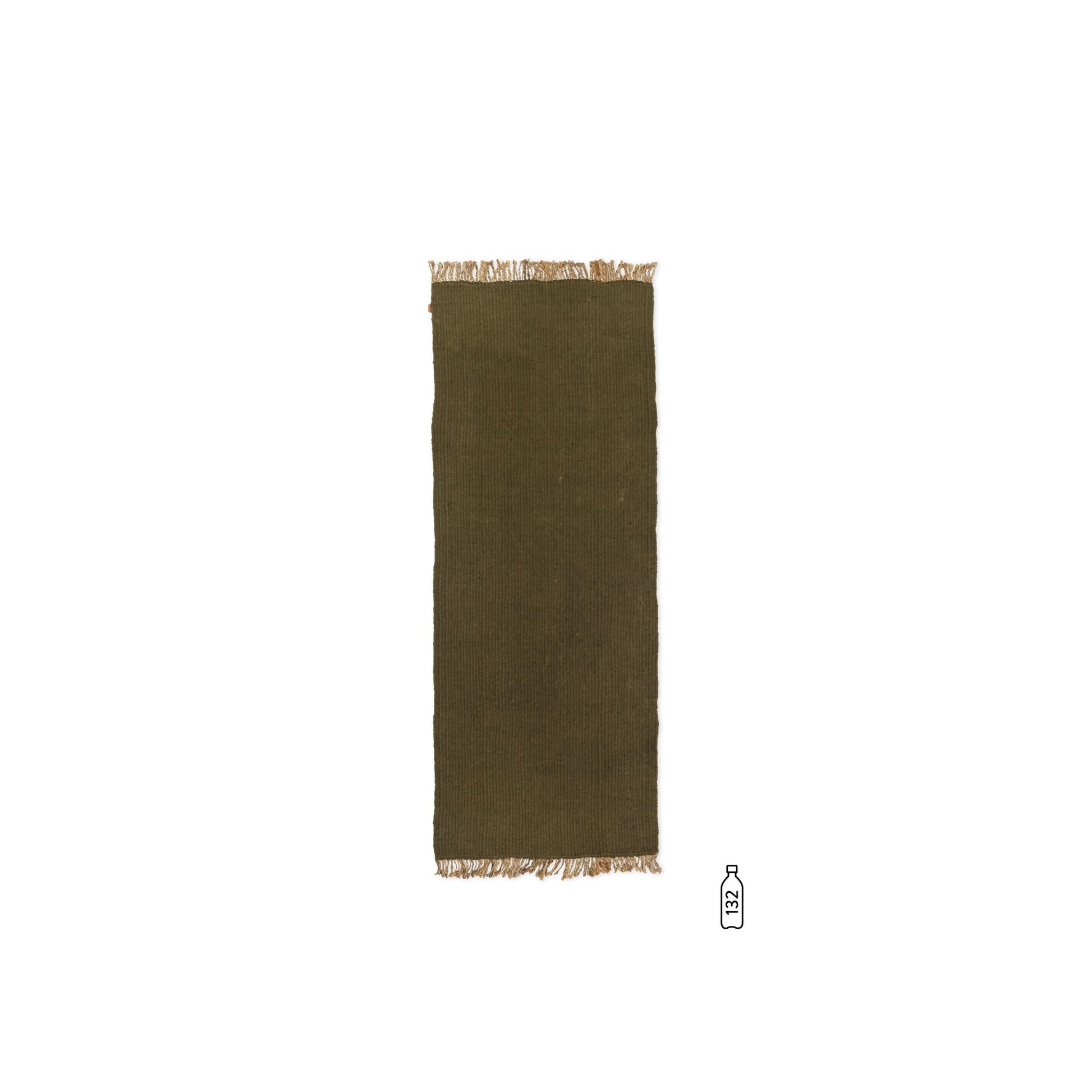 Block Carpet Runner 200x80 cm  by Ferm Living #Olive/Natural