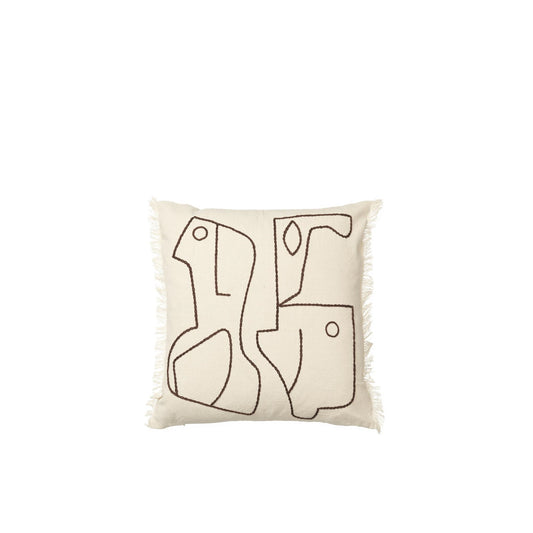 Figure Cushion 50x50 cm by Ferm Living #Off White/ Coffee