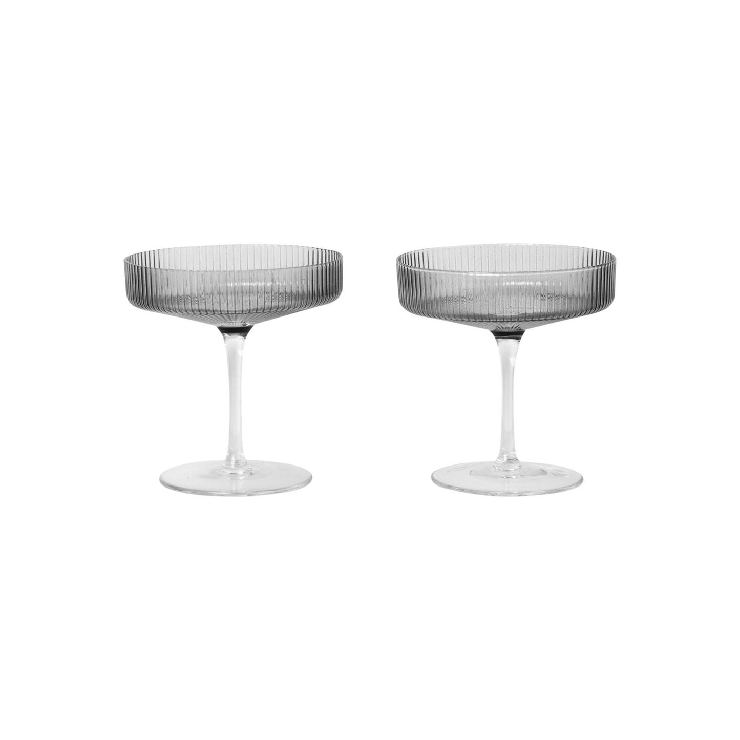 Ripple Champagne Bowl Set of 2 by Ferm Living #Smoked
