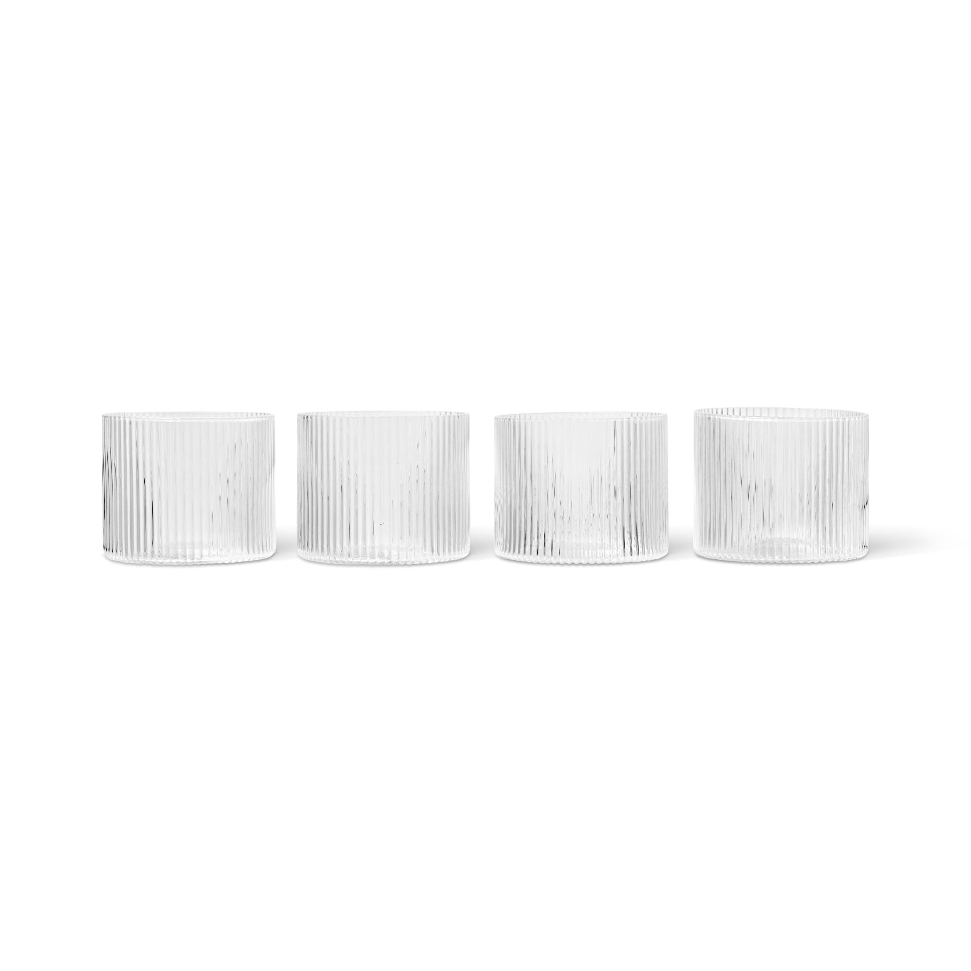 Ripple Low Glass Set of 4 by Ferm Living #Clear