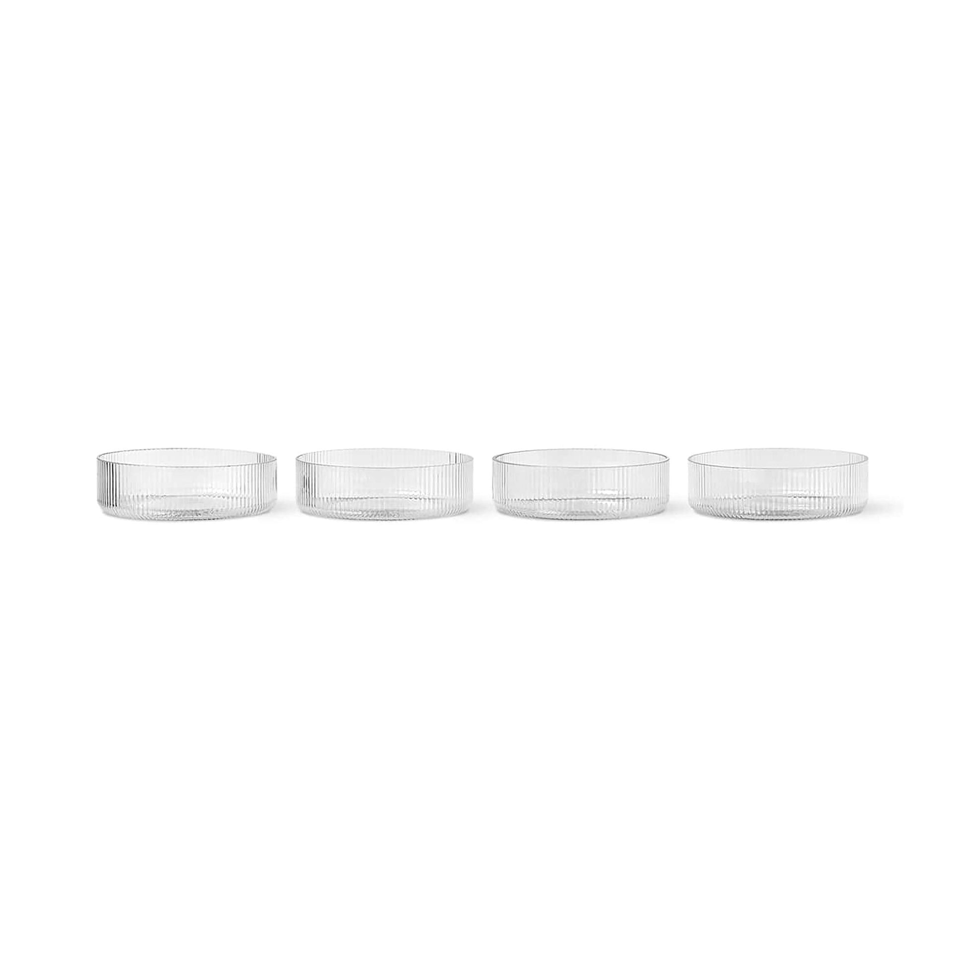 Ripple Serving Bowl Set of 4 by Ferm Living #Clear