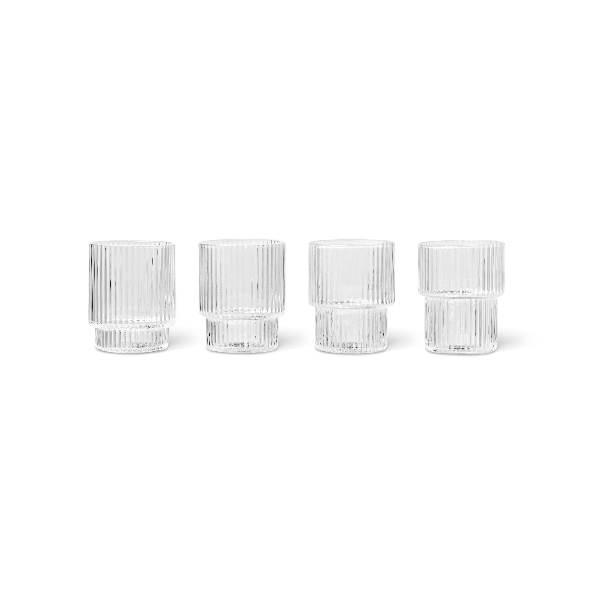Ripple Glass Small Set of 4 by Ferm Living #Clear
