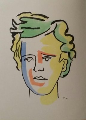 Fernand Leger, Portrait of Rimbaud, The Illuminations, Original Stencil Lithograph-KHH-2044019