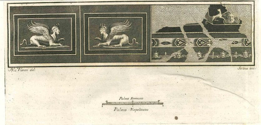 Fernando Strina, Fresco from Antiquities of Herculaneum, Etching, 18th Century-ZCI-1788571