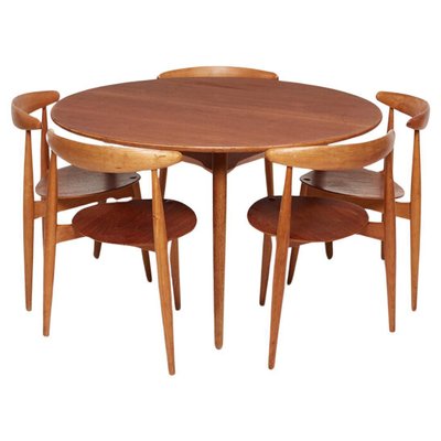 FH4602 Dining Set by Hans J. Wegner for Fritz Hansen, 1950s, Set of 7-KKZ-1814370