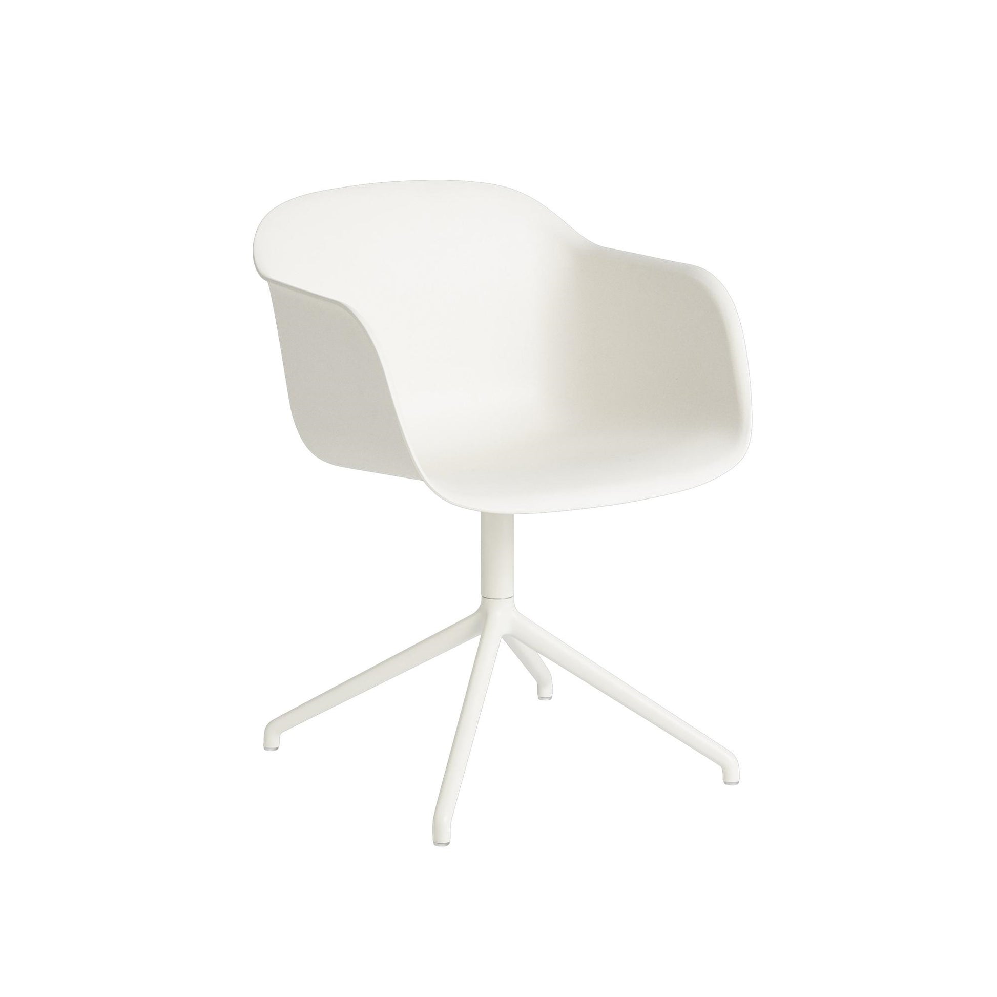 Fiber Dining Chair w. Armrests and Swivel Base by Muuto #White