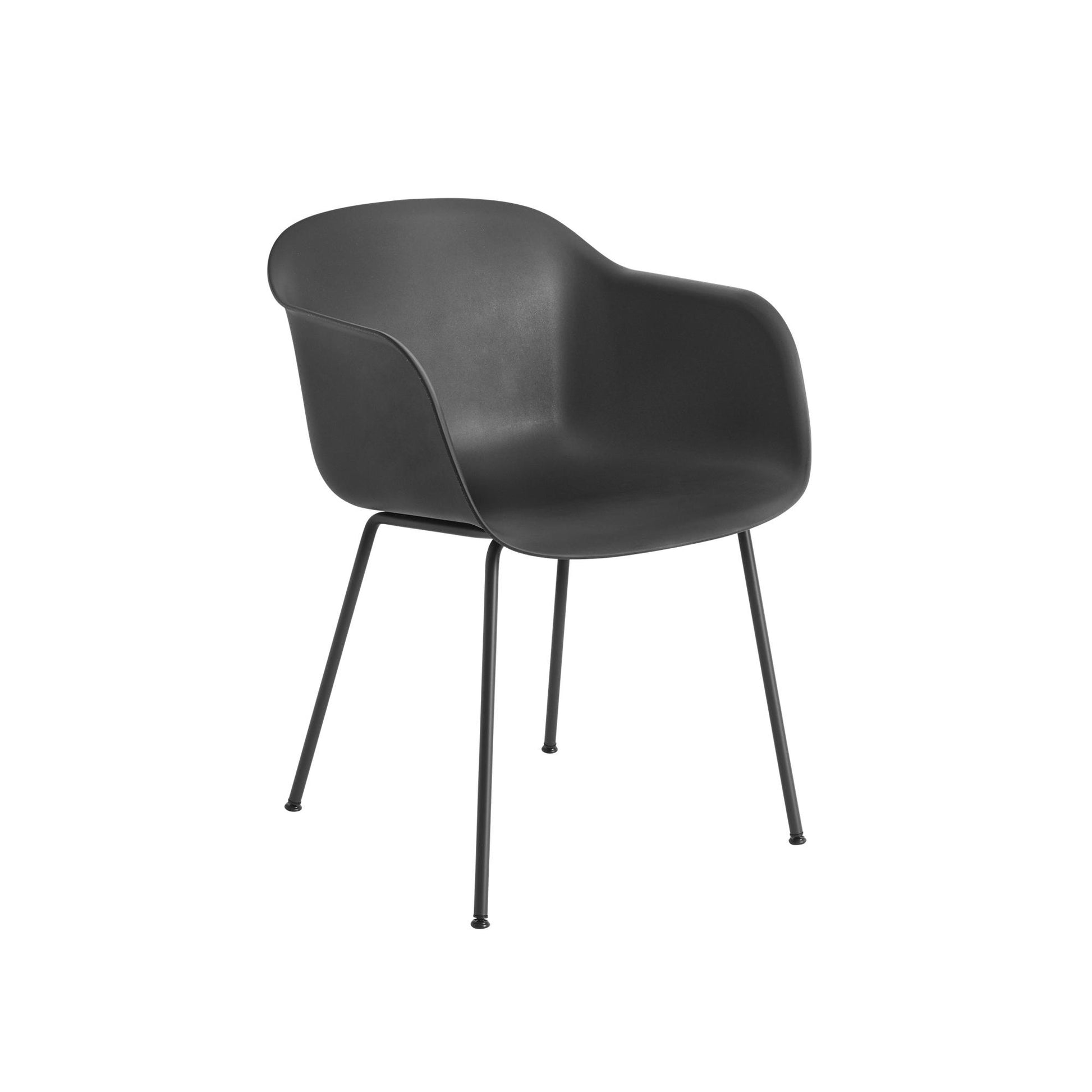 Fiber Dining Chair w. Armrests and Tube Base by Muuto #Black