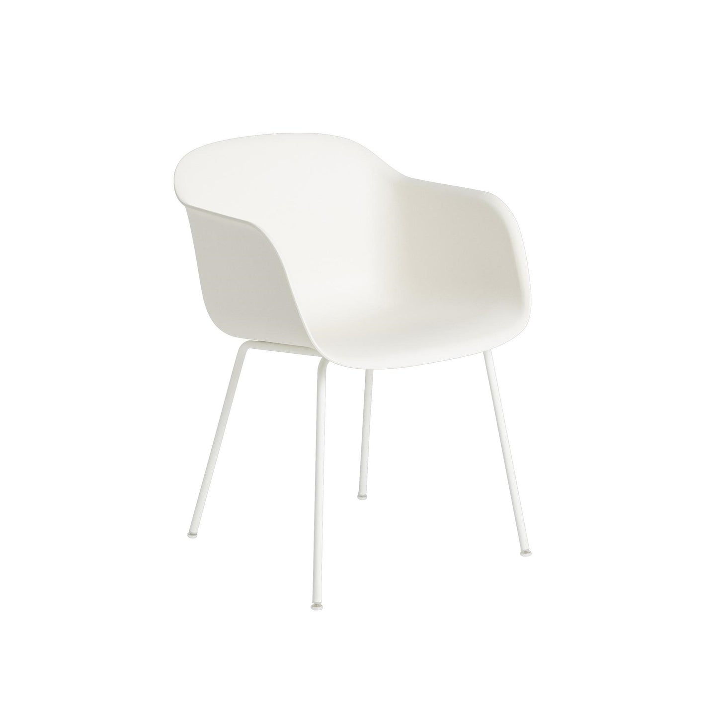 Fiber Dining Chair w. Armrests and Tube Base by Muuto #White