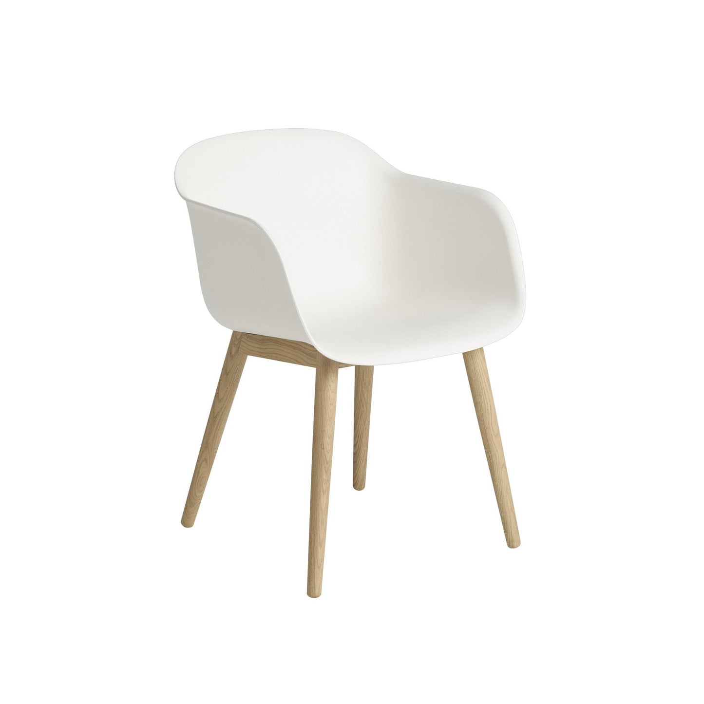 Fiber Dining Chair w. Armrests and Wood Base by Muuto #Natural White/ Oak