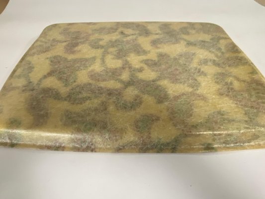 Fiber Glass Platter with Decor of Flowers in Rectangular Shape, Italy, 1970s-UR-1702902