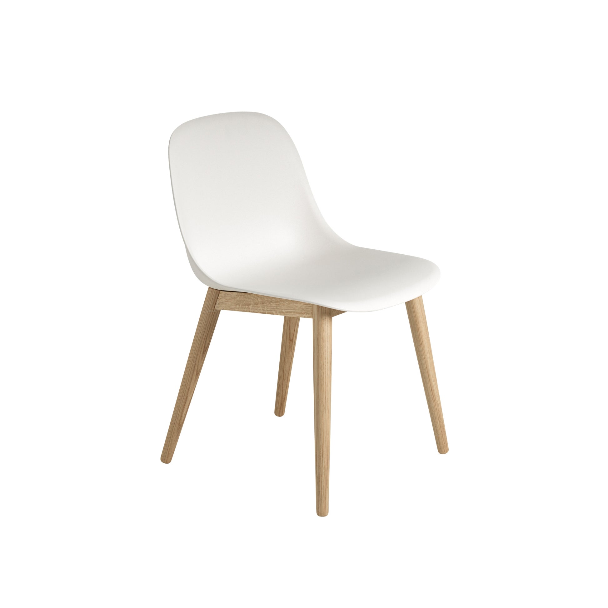 Fiber Dining Chair w. Wood Base by Muuto #White/ Oak