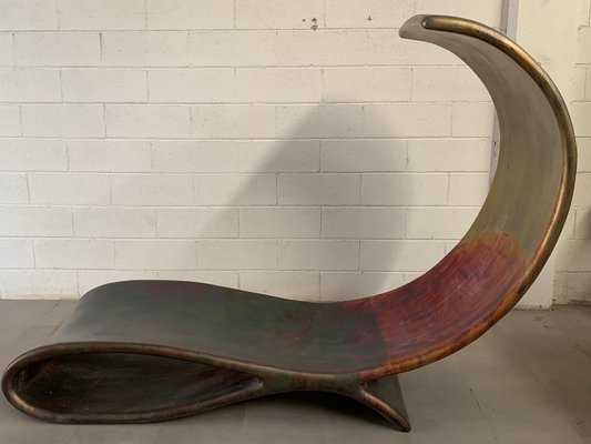 Fiberglass & Copper Chaise Lounge by Ravi Sing for Marco Polo Italia, 1990s-IJR-601164