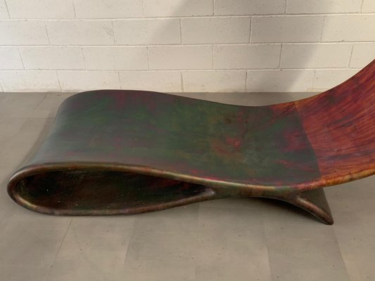 Fiberglass & Copper Chaise Lounge by Ravi Sing for Marco Polo Italia, 1990s-IJR-601164