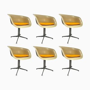 Fiberglass La Fonda Armchairs by Charles and Ray Eames for Herman Miller, 1960s, Set of 6-KKZ-2023343