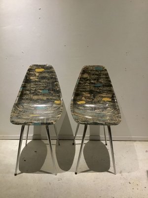 Fibreglass Side Chairs by René Jean Caillette, 1950s, Set of 2-SU-802811