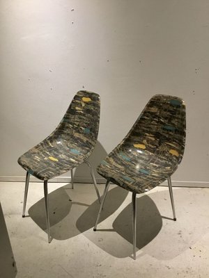 Fibreglass Side Chairs by René Jean Caillette, 1950s, Set of 2-SU-802811