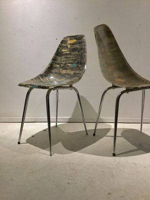 Fibreglass Side Chairs by René Jean Caillette, 1950s, Set of 2-SU-802811