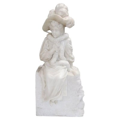 Figurative Sculpture, Late 19th Century, White Carrara Marble-DCO-2043804