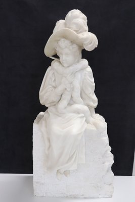 Figurative Sculpture, Late 19th Century, White Carrara Marble-DCO-2043804