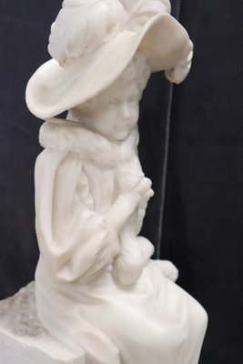 Figurative Sculpture, Late 19th Century, White Carrara Marble-DCO-2043804