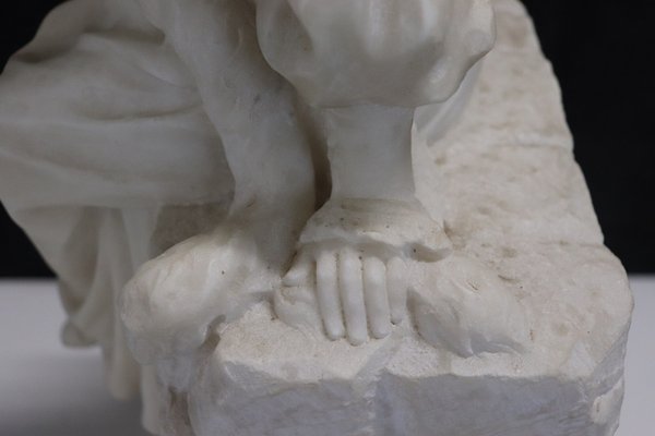 Figurative Sculpture, Late 19th Century, White Carrara Marble-DCO-2043804