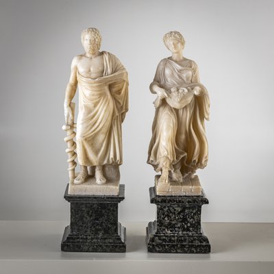 Figurative Sculptures, Late 19th Century, Alabaster, Set of 2-VEI-2021305