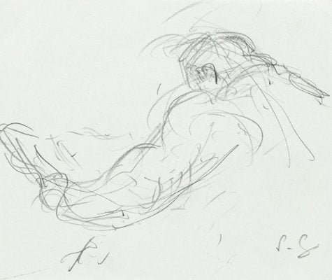 Figure - Original Pencil Drawing by S. Goldberg - Mid 20th Century Mid 20th Century-ZCI-759145