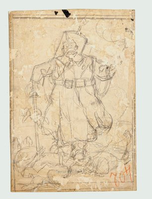 Figure - Pencil Drawing by Gabriele Galantara - Early 20th Century Early 20th Century-ZCI-758958