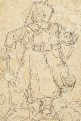 Figure - Pencil Drawing by Gabriele Galantara - Early 20th Century Early 20th Century-ZCI-758958