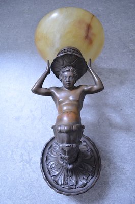 Figures Alabaster Wall Lights, 1890s, Set of 2-OV-1395144