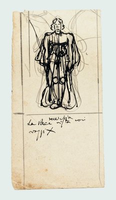 Figures - Ink and Pencil Drawing by G. Galantara - Early 20th Century Early 20th Century-ZCI-761877