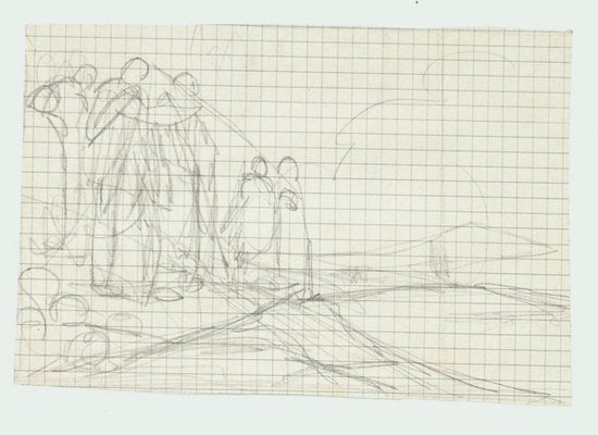 Figures - Pencil Drawing by G. Galantara - Early 20th Century Early 20th Century-ZCI-761308