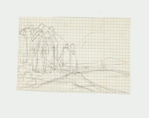 Figures - Pencil Drawing by G. Galantara - Early 20th Century Early 20th Century-ZCI-761308