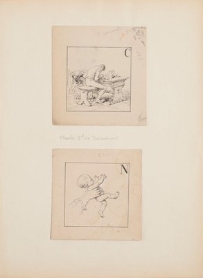 Figures - Pencil - Early 20th-Century-ZCI-872318