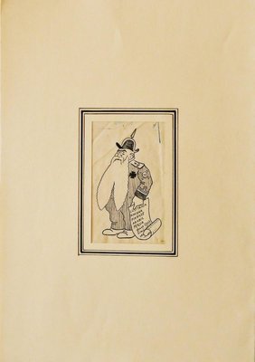 Filiberto Scarpelli, Wisdom, Pen Drawing, 1920s-ZCI-841141