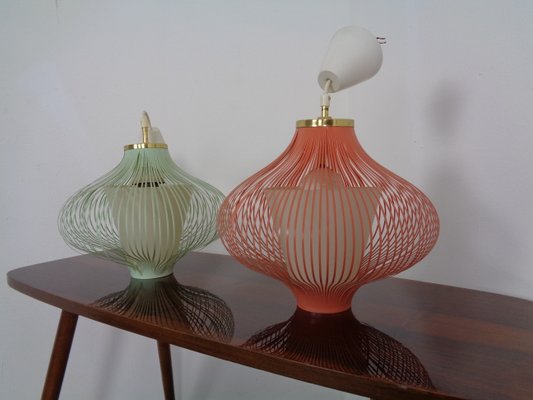 Filigree Spaghetti Ceiling Lamps, 1950s, Set of 2-RDW-842136