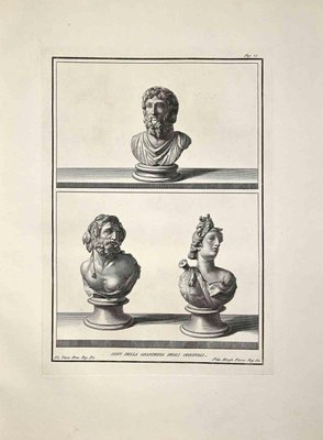 Filippo Morghen, Ancient Roman Busts, Original Etching, Late 18th-Century-ZCI-972027