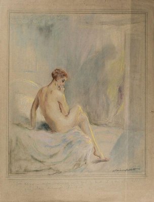 Finally You Will Believe That... - Original Pastel Drawing by W. Hablett Early 20th Century-ZCI-760921