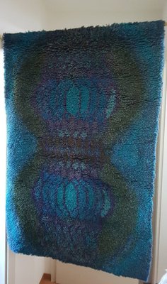 Finnish Blue Wool Kistika Tapestry Rug by Terttu Tomero, 1960s-QDP-1725487