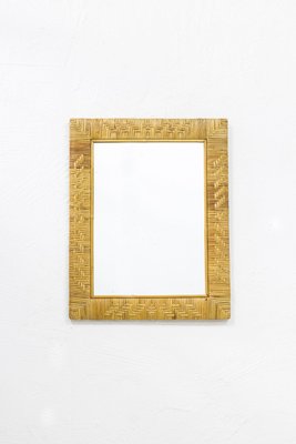 Finnish Rattan Mirror, 1950s-KO-635302