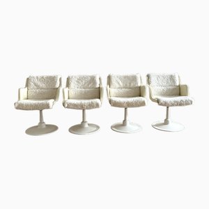 Finnish Swivel Chairs with Sheepskin Upholstery by Yrjo Kukkapuro for Haimi, 1960s, Set of 4-APD-1726458