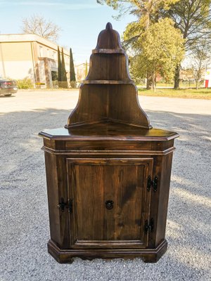 Fir Wood Corner Cupboard, Italy, 1960-RAQ-1246230