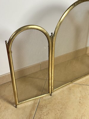 Fire Shield in Brass, Italy, 1970s-YST-1772483