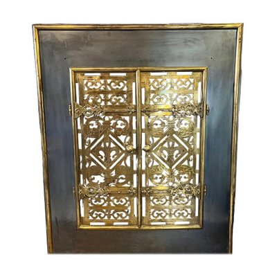 Fireplace Screen with Doors in Iron and Brass, 1920s-MJY-1790151