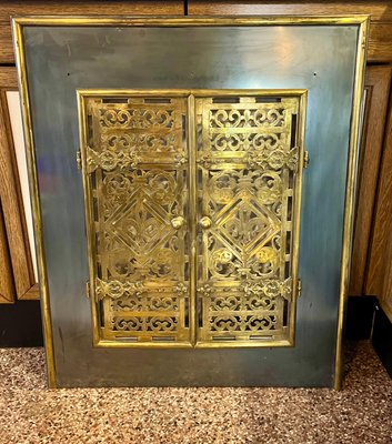 Fireplace Screen with Doors in Iron and Brass, 1920s-MJY-1790151