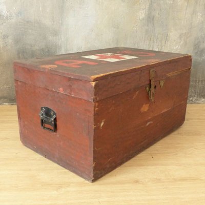 First World War Wooden Chest with Red Cross-WK-1010443