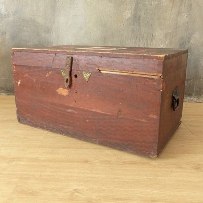 First World War Wooden Chest with Red Cross-WK-1010443