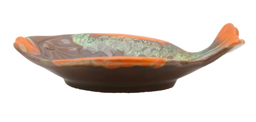 Fish and Oyster Plates with Drip Glaze from Vallauris, Set of 3-MJY-1148752