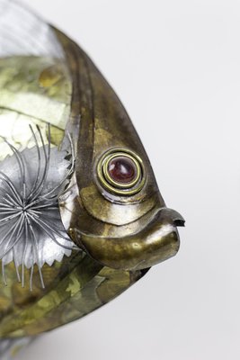 Fish in Copper, Brass & Tin Leaves, 1970s-CEJ-714878